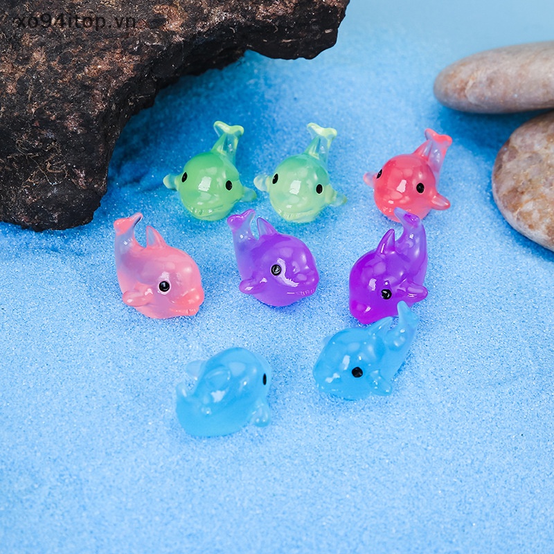 Xoitop Set 5 Tượng Cá Heo Dạ Quang Phát Sáng Trong Bóng Tối Trang Trí Tiểu Cảnh