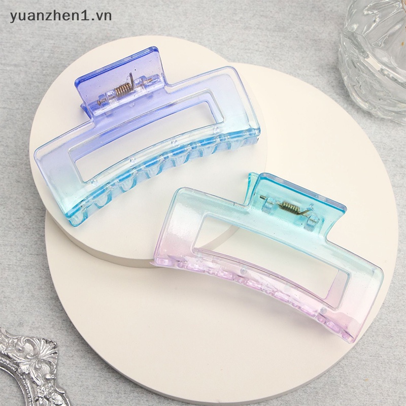 Kẹp Tóc Càng Cua Bằng Nhựa Trong Suốt Màu Gradient Phong Cách Hàn Quốc