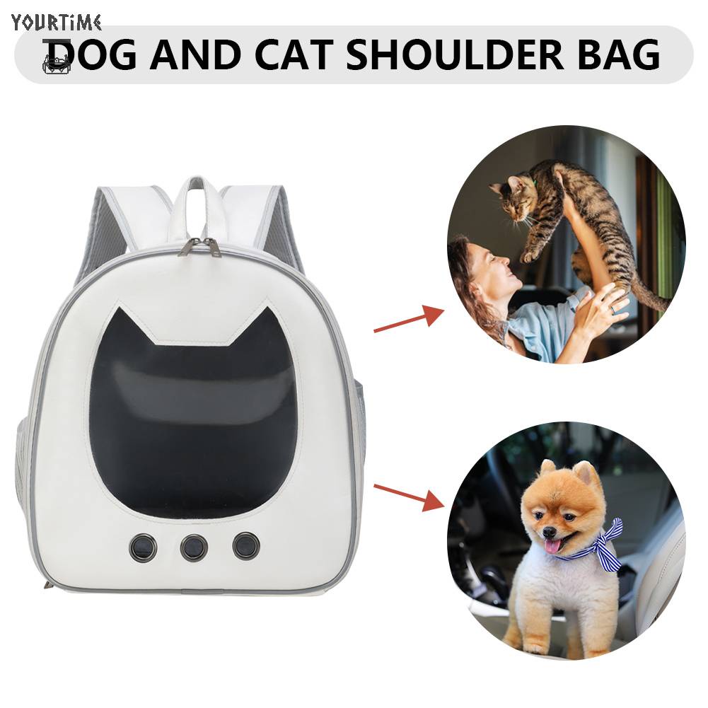 Ba Lô Địu Thú Cưng Bằng Da PU Phối Lưới Thoáng Khí