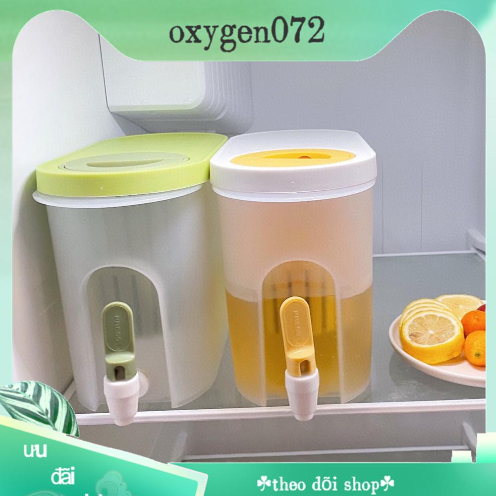 Bình Nước Để Tủ Lạnh Có Vòi 3.9L - Dung tích lớn bằng nhựa chịu nhiệt độ cao - Oxygen072