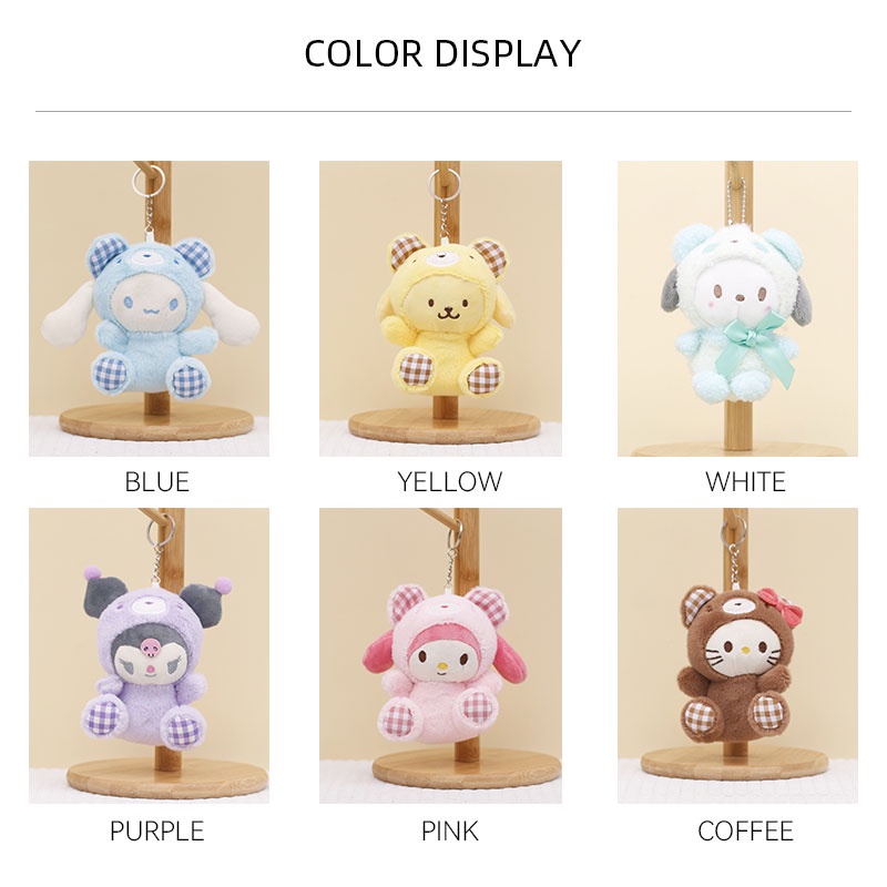 SANRIO Móc Khóa Hình Cún Nhồi Bông Kuromi Melody Dễ Thương