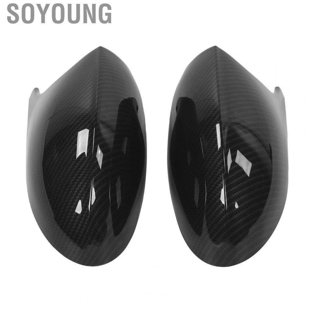 Soyoung 2pcs Carbon Fiber Style Side Mirror Caps Protection Cover Fit for E90 E91 E92 E93