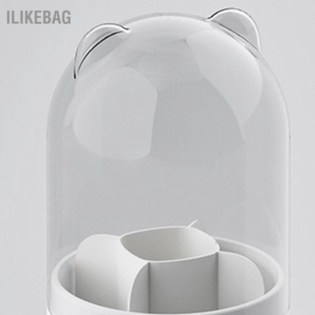 Ilikebag Cọ Trang Điểm Hộp Đựng Xoay 360 Độ Chống Bụi Nắp Trong Suốt Công Suất Lớn Giá Đỡ