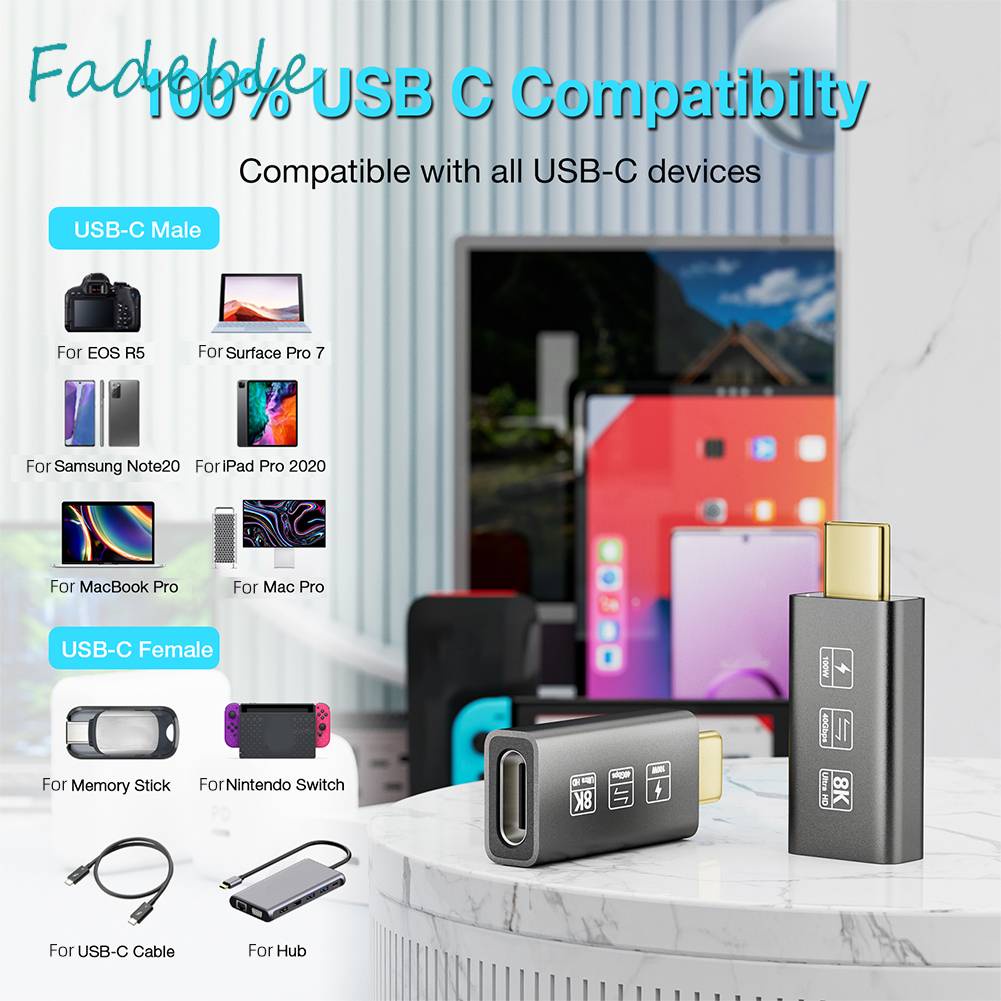 Đầu Chuyển Đổi Type C 8K HD Type-C Sang Ổ Cắm 60hz Chuyên Dụng Cho Máy Tính / Laptop