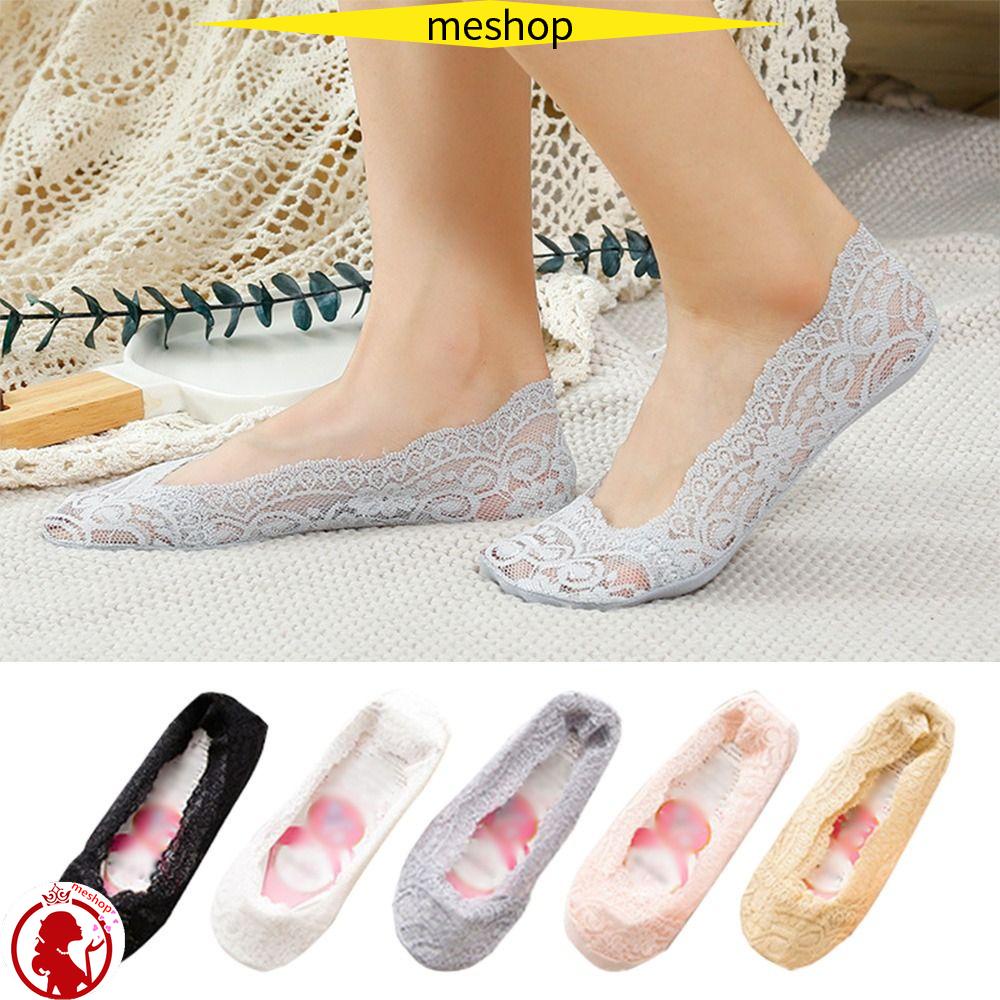 Vớ Thuyền Bằng Silicone Gel Ren Vô Hình Cổ Thấp Thoáng Khí Thời Trang