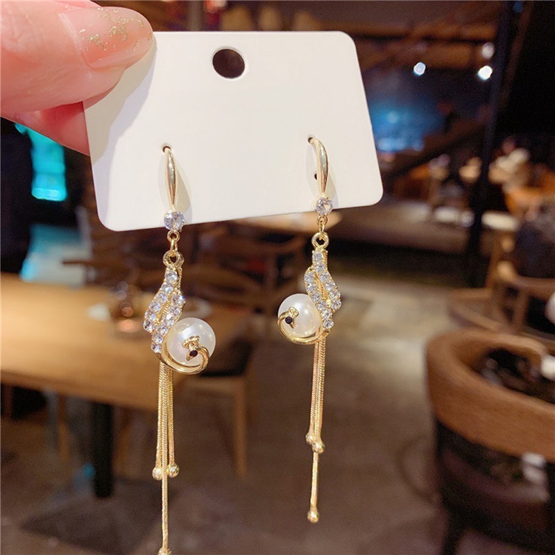 Bông Tai DạNg DàI Tua Rua ĐíNh Đá ThờI Trang