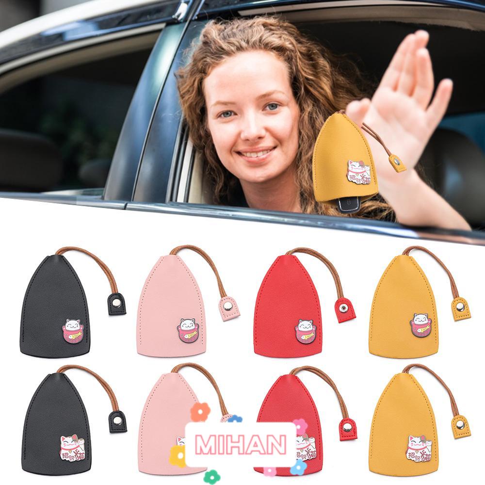 Vỏ Da PU Màu Vàng Đen Bảo Vệ Chìa Khóa Xe Hơi MIHAN1