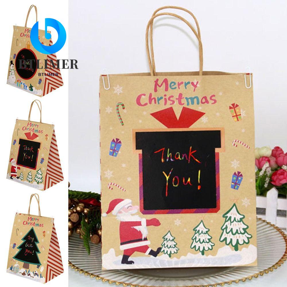 Bộ 12 Túi Đựng Bánh Kẹo Có Quai Cầm Hình Cây Thông Giáng Sinh