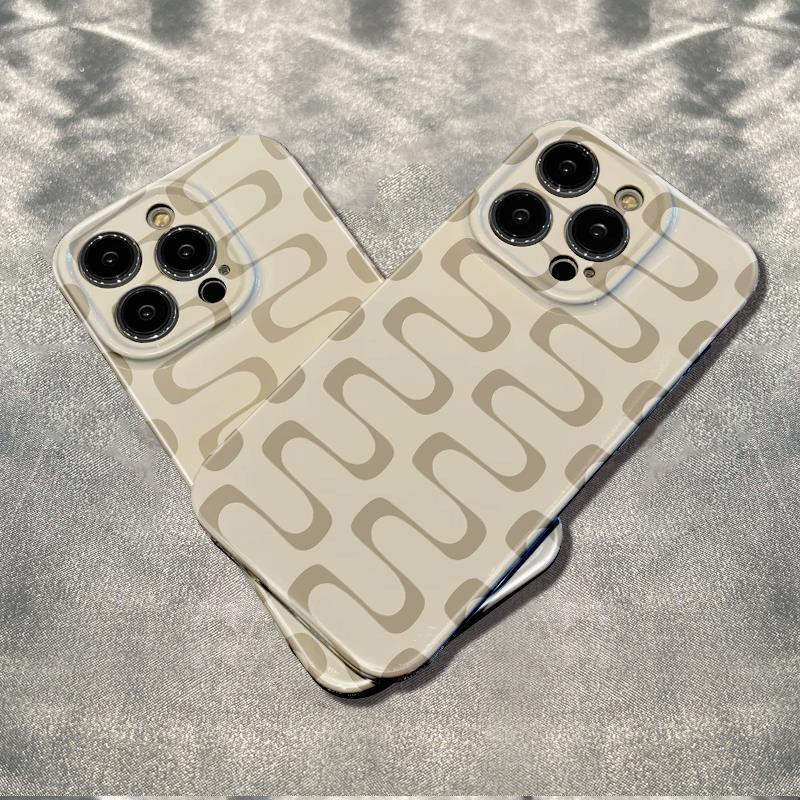 Ốp Điện Thoại Mềm Chống Sốc Màu Cà Phê In Chữ Đơn Giản Cho Apple 13 plus141178Ốp Điện Thoại Họa Tiết Viên Gạch Cho Iphone126In promax I39