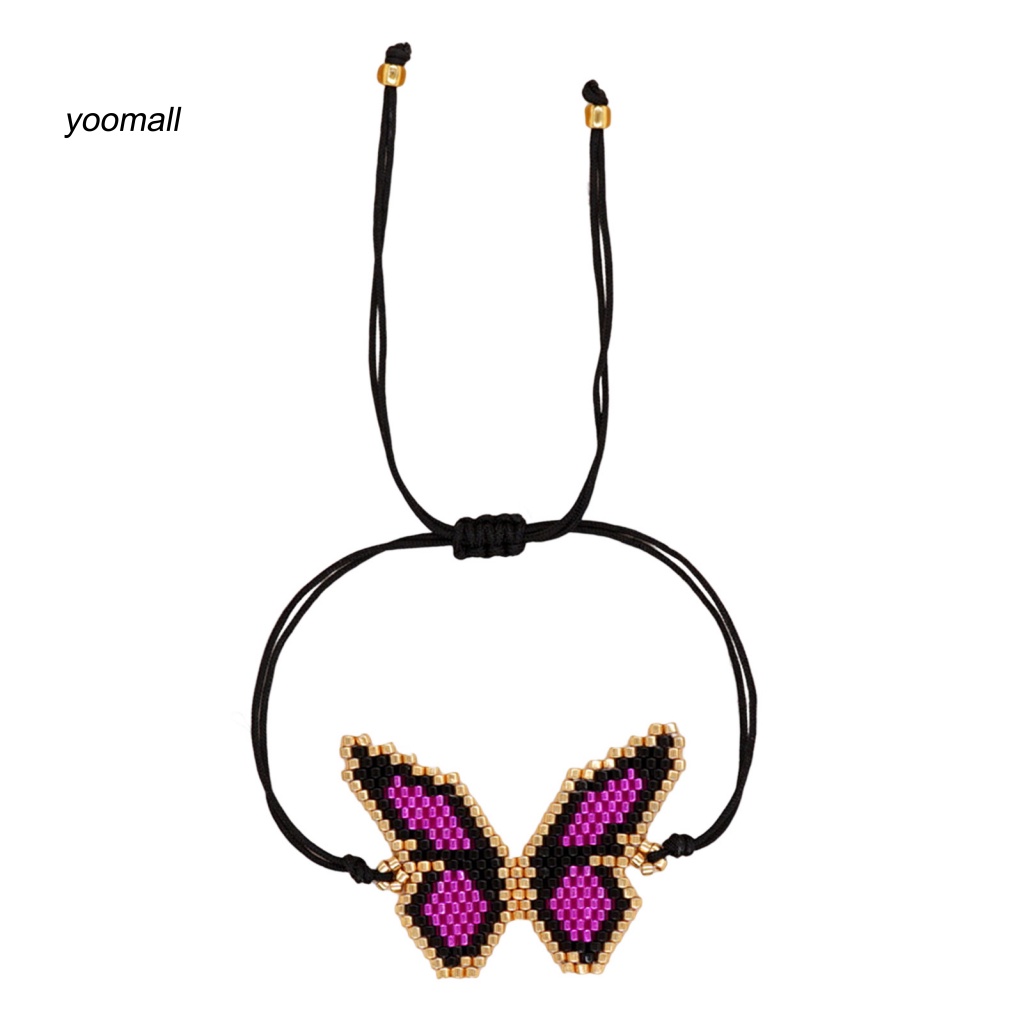 Yo / Vòng Đeo Tay Xỏ Hạt Hình Học Thủ Công Có Thể Điều Chỉnh Trang Trí Tinh Tế Phong Cách Bohemian Dành Cho Nữ