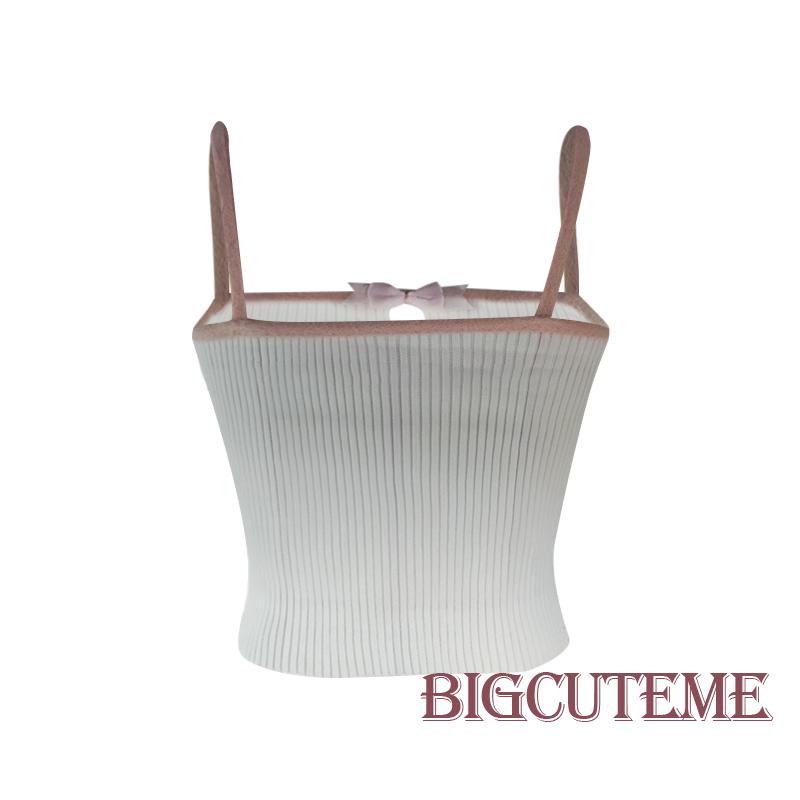 [] - Áo Hai Dây Dáng Ôm Đính Nơ Thời Trang Mùa Hè Cho Nữ