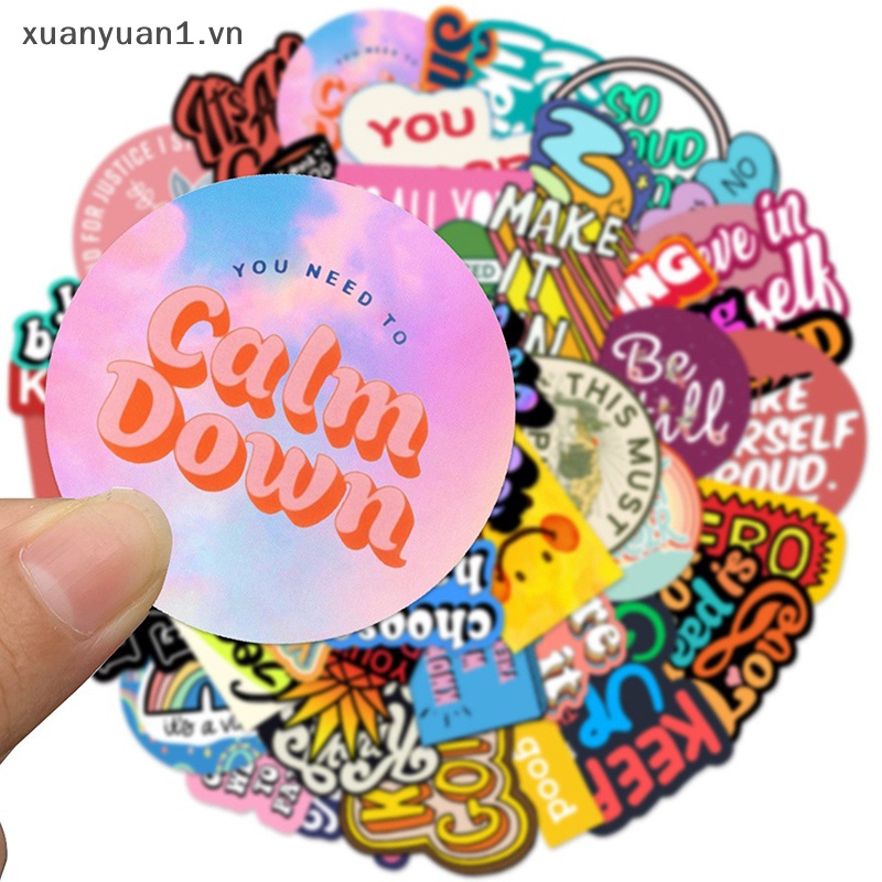 Set 50 Miếng Dán In Câu Nói Bằng Tiếng Anh Độc Đáo