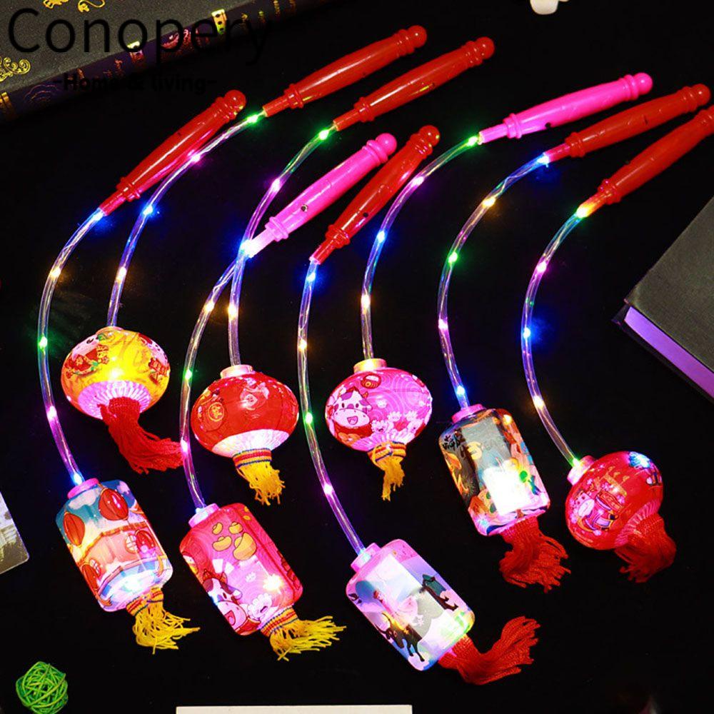 CONOPERY Lồng đèn LED bằng nhựa phong cách Trung Hoa trang trí năm mới