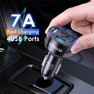MUVAKO Thiết Bị Sạc Nhanh QC 3.0 4 Cổng USB Màn Hình LED Thông Dụng Cho Xe Hơi
