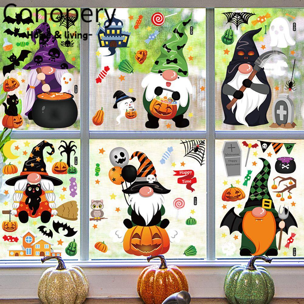 CONOPERY 1 SET Sticker Dán Tĩnh Điện Trang Trí Tiệc Halloween