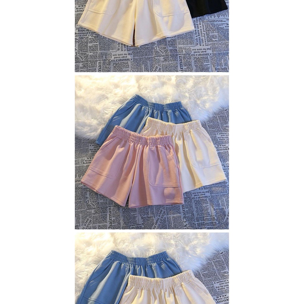 Quần Short Ống Rộng Lưng Cao Phong Cách Hong Kong Thời Trang Mùa Hè Cho Nữ