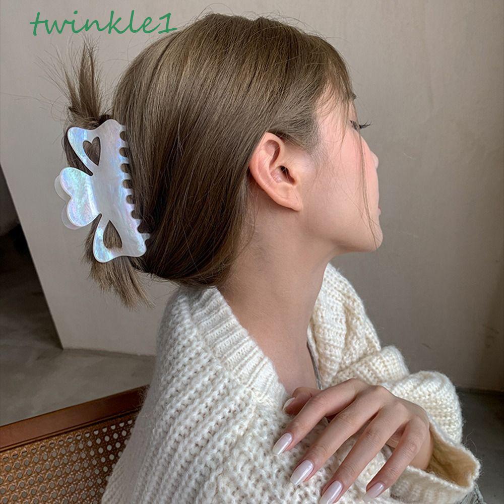 Kẹp Tóc Đuôi Ngựa Lớn Hình Trái Tim Lấp Lánh Cá Tính Sáng Tạo Cho Nữ