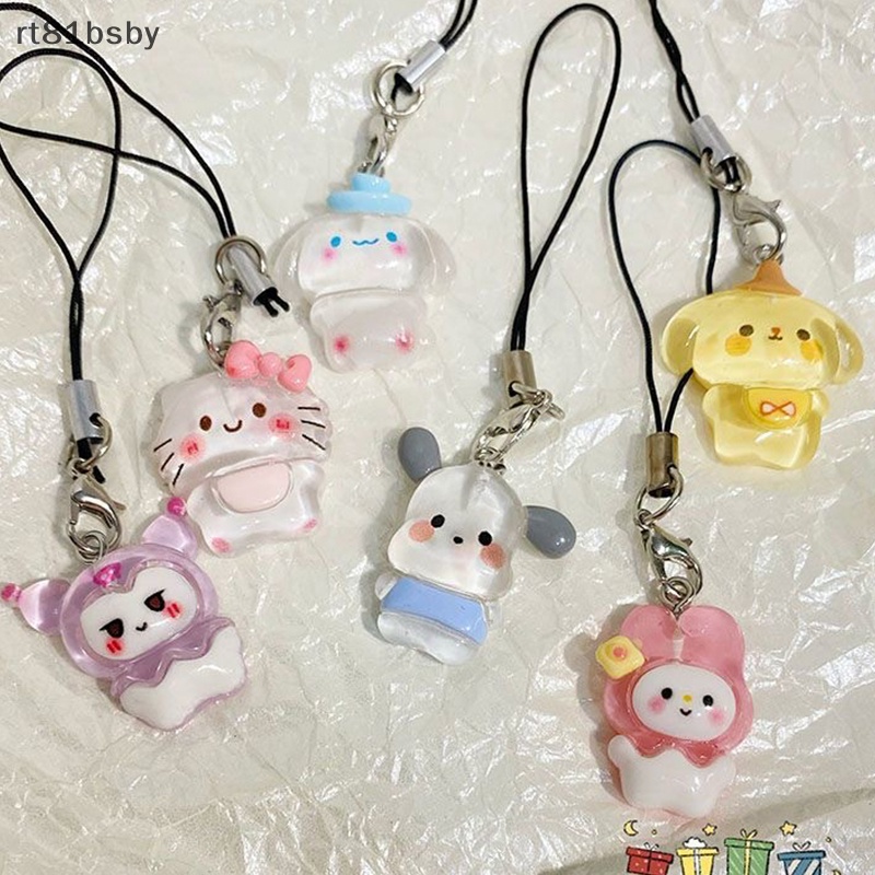 Rt Kawaii Sanrio Kuromi Dây Đeo Điện Thoại / Ba Lô / Móc Khóa Hình Búp Bê Melody Cinnamoroll Xinh Xắn Thích Hợp Làm Quà Tặ
