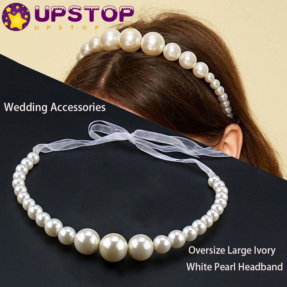 Băng Đô Cài Tóc Màu Trắng Ngà Handmade Thời Trang Cho Nữ