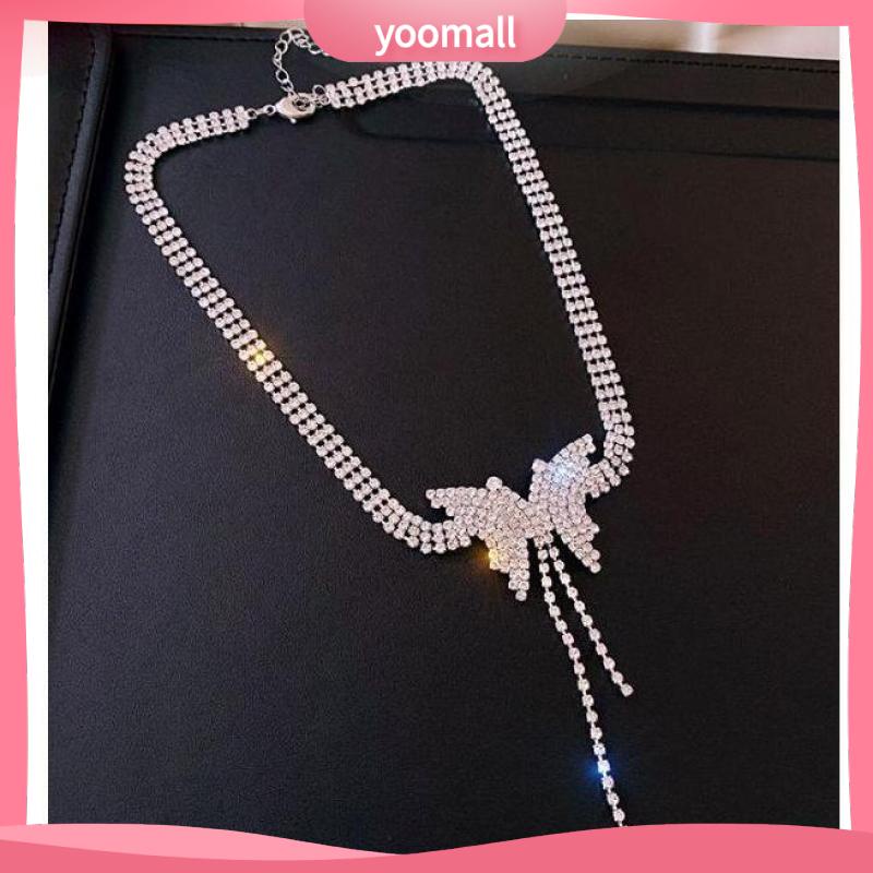 Vòng cổ Tua Rua Hình Bướm Đính Kim Cương Giả Sang Trọng