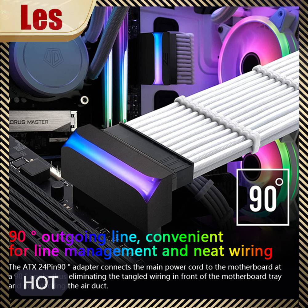 Bộ Chuyển Đổi Điện Áp Tecer 5V 3Pin ARGB Aura Sync ATX 24Pin Sang 90 Độ