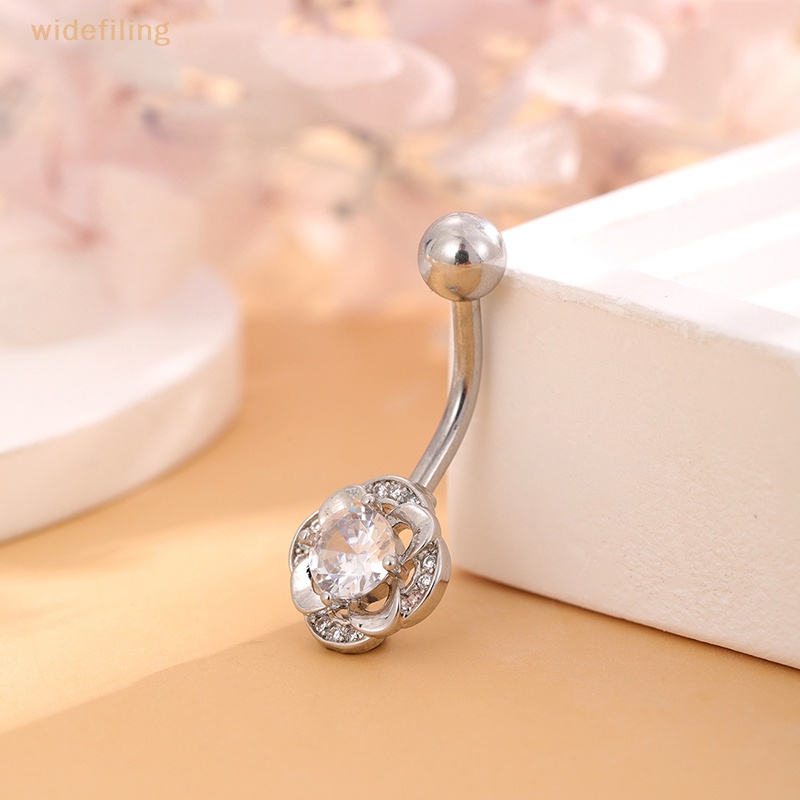 Khuyên Rốn Bằng Thép Titan Đính Đá Zircon Thời Trang Cho Nữ