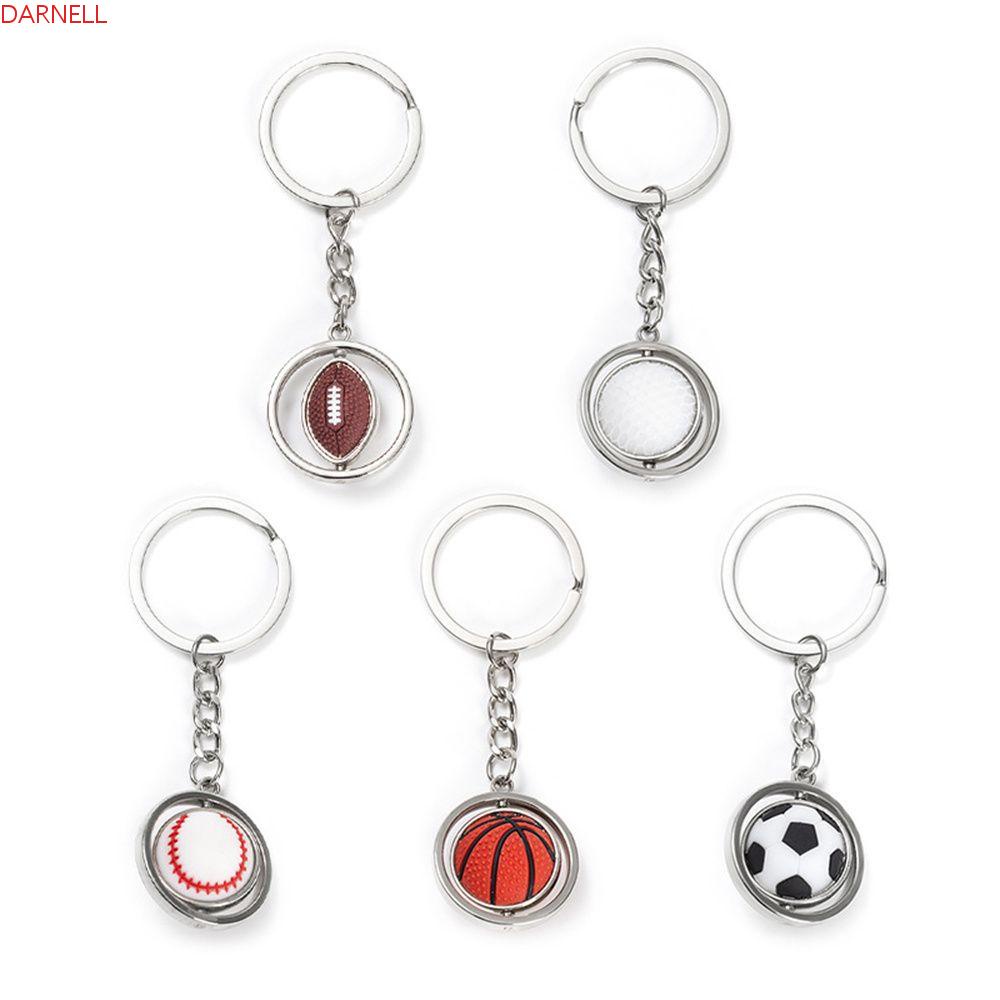 DARNELL Móc Khóa Hình Quả Bóng Golf Có Thể Xoay Được Giá Đỡ