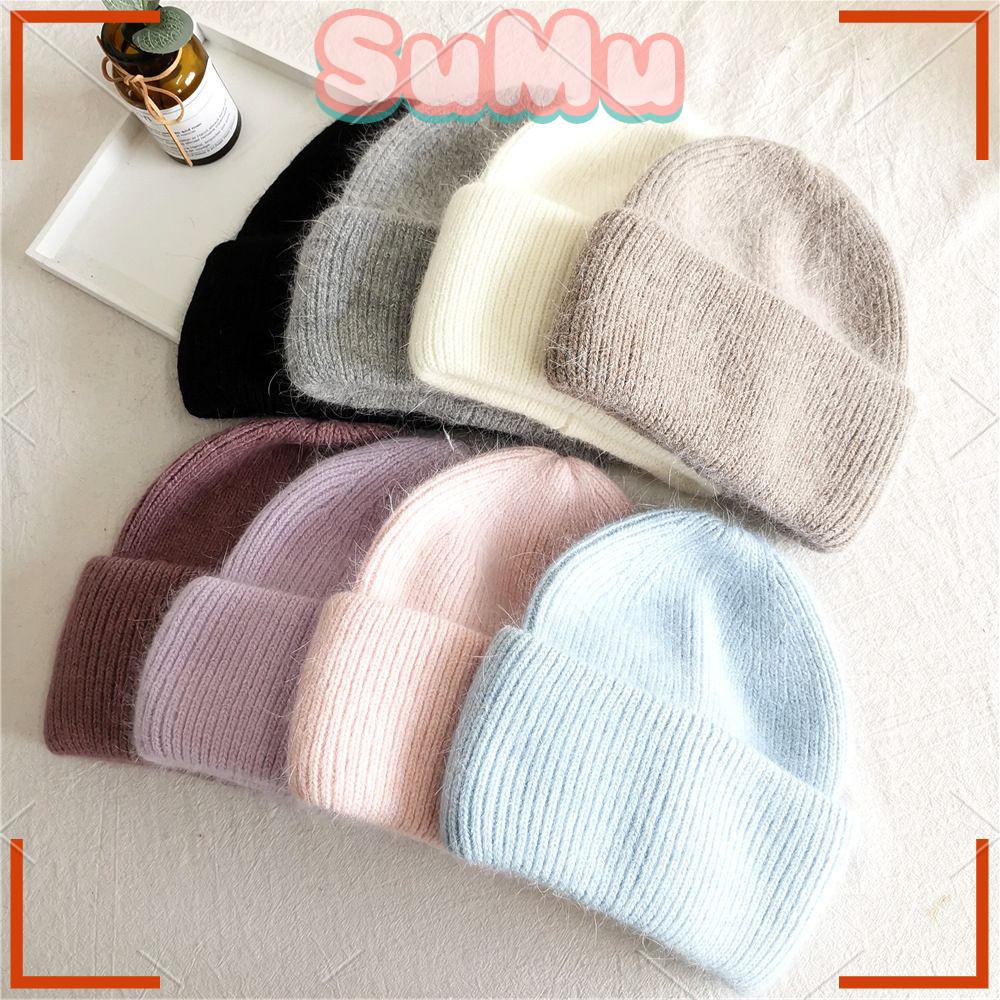 SUMU Mũ Beanie Dệt Kim Mềm Chất Lượng Cao Thời Trang Mùa Đông Cho Nữ