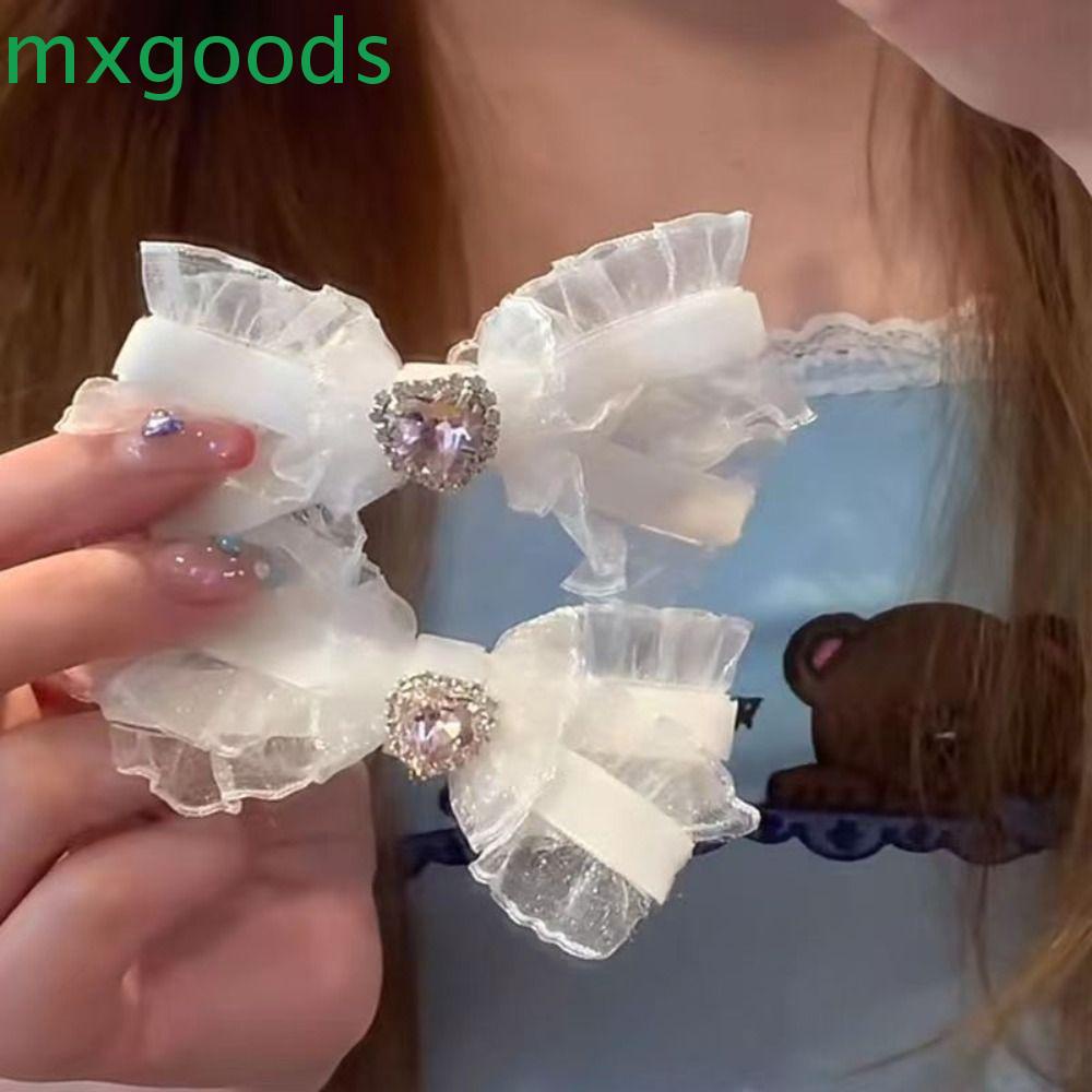 MXGOODS Kẹp Tóc Nơ y2k Nhỏ Nhắn Dễ Thương Phong Cách Retro Cho Nữ