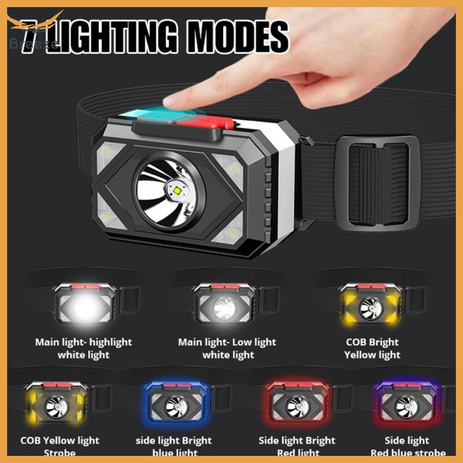 Đèn Led Đeo Đầu 7 Chế Độ Siêu Sáng Đa Năng Kèm Sạc Usb Tiện Dụng Mang Theo Dã Ngoại