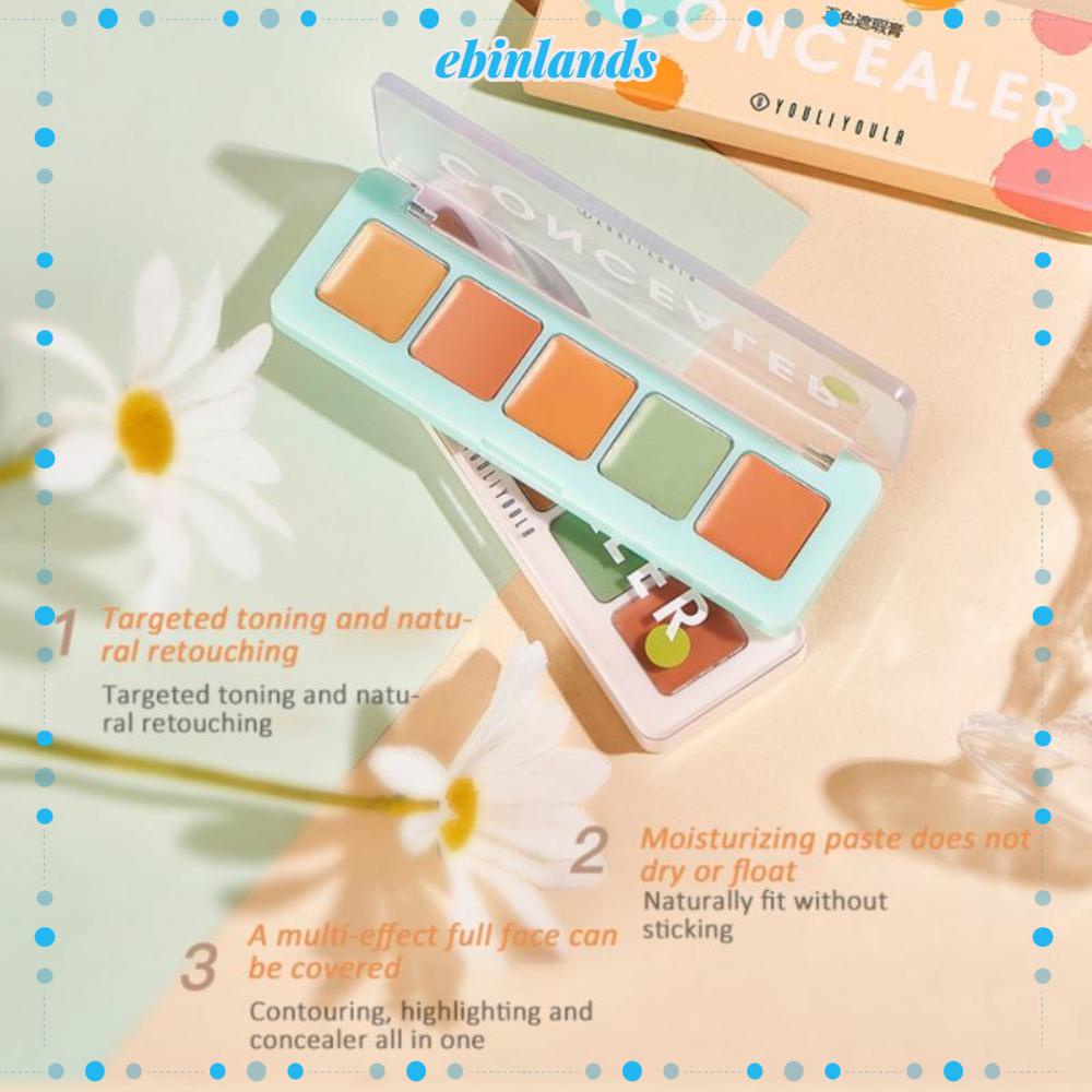 Kem Che Khuyết Điểm 5 Màu Tự Nhiên Lâu Trôi Chống Thấm Nước Che Phủ Quầng Thâm Và Mụn EBINLANDS