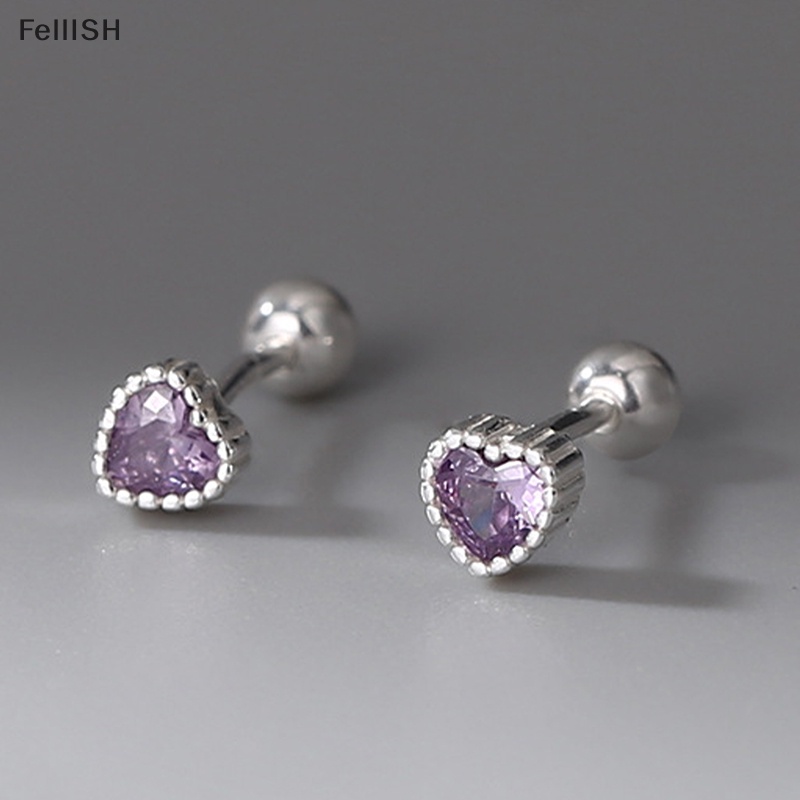 1 Đôi Bông Tai Bạc S999 Hình Trái Tim Xoắn Ốc Dành Cho Nữ 439br