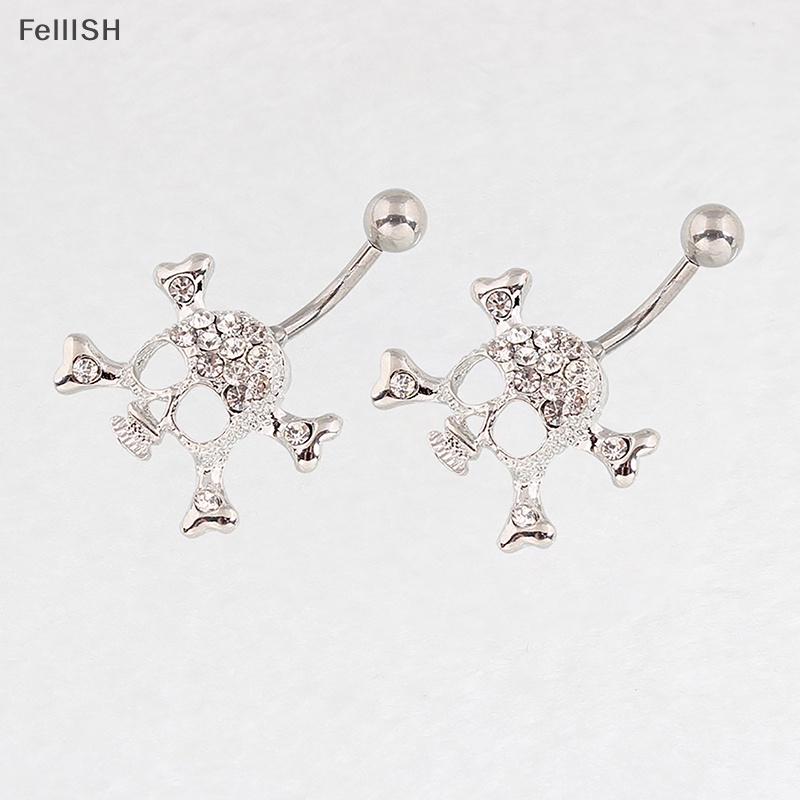 Khuyên Rốn Hình Đầu Lâu Bằng Thép Không Gỉ Đính Đá Thời Trang Cho Nữ 439br