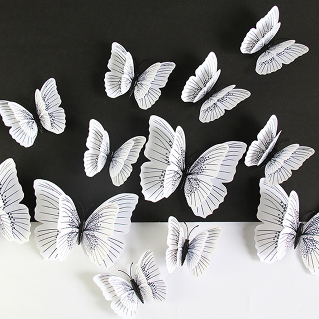 Set 12 Miếng Dán Tường Bằng PVC Hình Động Vật Bay 3D Đa Năng Có Thể Tháo Rời Cho Bé