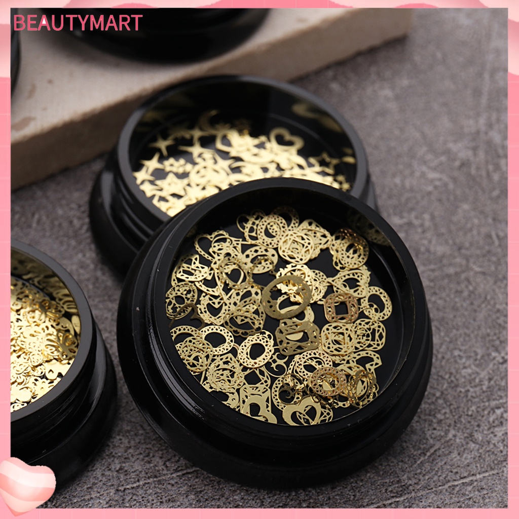 Hộp Sequin Hình Vương Miện / Lá / Trái Tim / Nơ Lấp Lánh Trang Trí Móng Nghệ Thuật