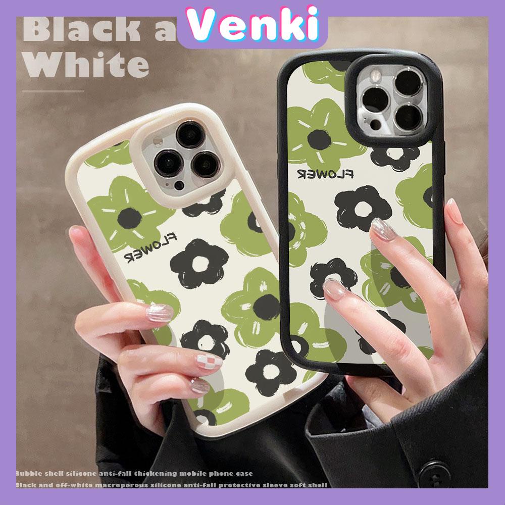 VENKI - Dành Cho iPhone 11 Ốp Lưng iPhone Mờ Vỉ Mềm Ốp Lưng Chống Sốc Màu Be Đen Bảo Vệ Camera Hoa Xanh Đơn Giản Tương Thích Với iPhone14 13 Pro max 12 Pro Max XR Xs 7 8Plus
