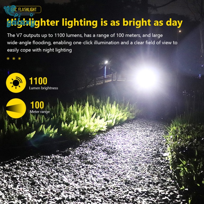 Galaxy Đèn Pin Mini Đa Năng 1100lm Bằng Hợp Kim Nhôm Có Móc Khóa Nam Châm