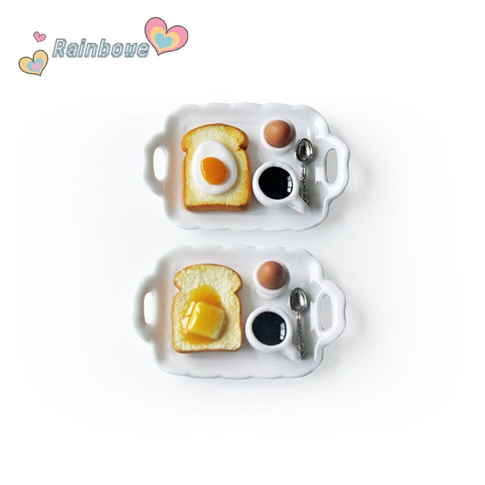 RAINBOW Bộ Mô Hình Bữa Sáng Kèm Khay Đựng Thức Ăn Tỉ Lệ 1: 6 / 1: 12