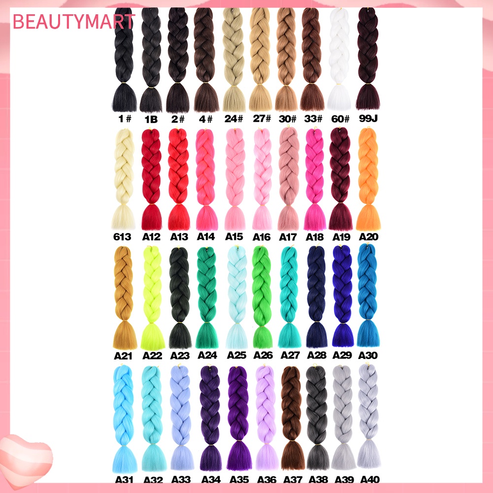 Bím Tóc Giả Bằng Sợi Tổng Hợp Màu Trơn Phong Cách Châu Phi