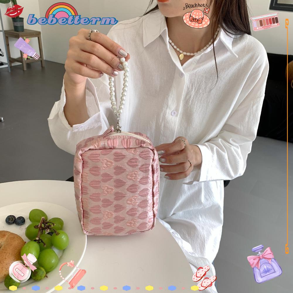 BEBETTERM Túi Đựng Mỹ Phẩm Họa Tiết Hoa Xinh Xắn Theo Phong Cách Mùa Hè