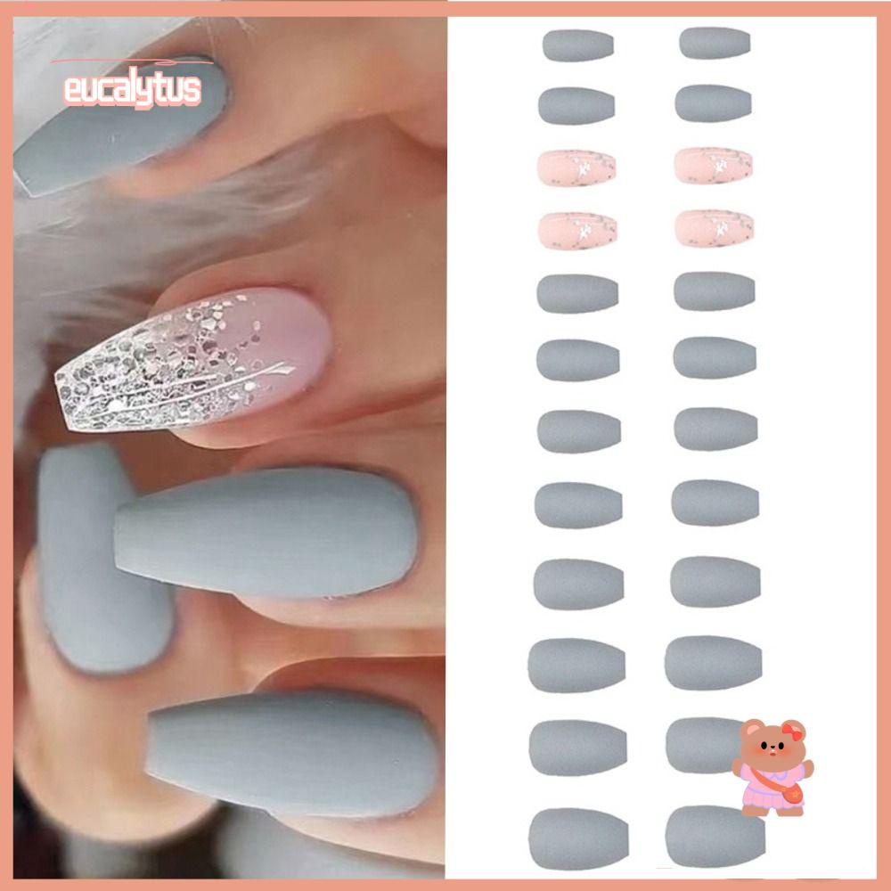 EUTUS Bộ 24 Móng Tay Giả Che Phủ Toàn Diện Phong Cách Pháp