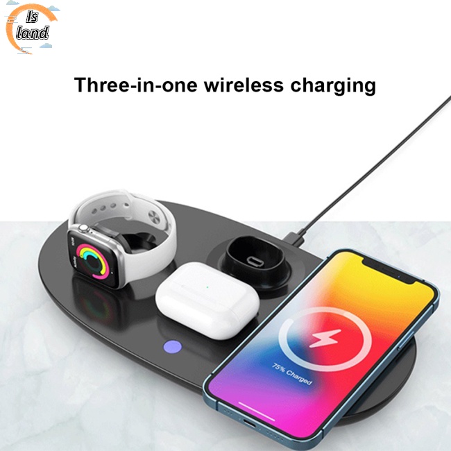 Giá Đỡ Kiêm Sạc Nhanh Không Dây 15w 4 Trong 1 Tương Thích Với Airpods