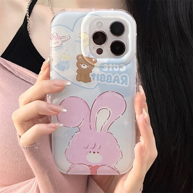 Ốp Điện Thoại Trong Suốt In Hình Gấu Thỏ Cho iphone14promax / 13 / 12 / 11 / XR / XS / X / XSMAX / 7 / 8PLUS