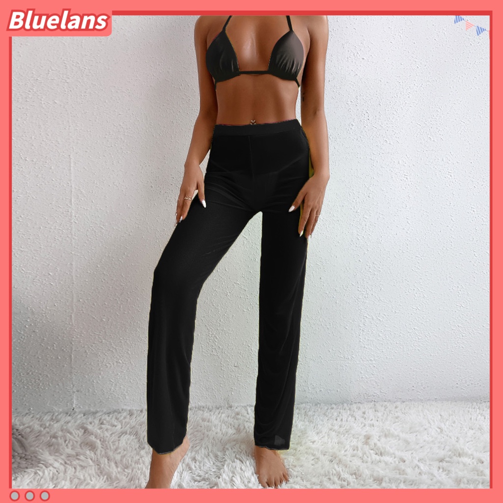 Bộ Đồ Bơi 3 Mảnh Dây Buộc Sau Lưng Màu Trơn Gợi Cảm Cho Nữ