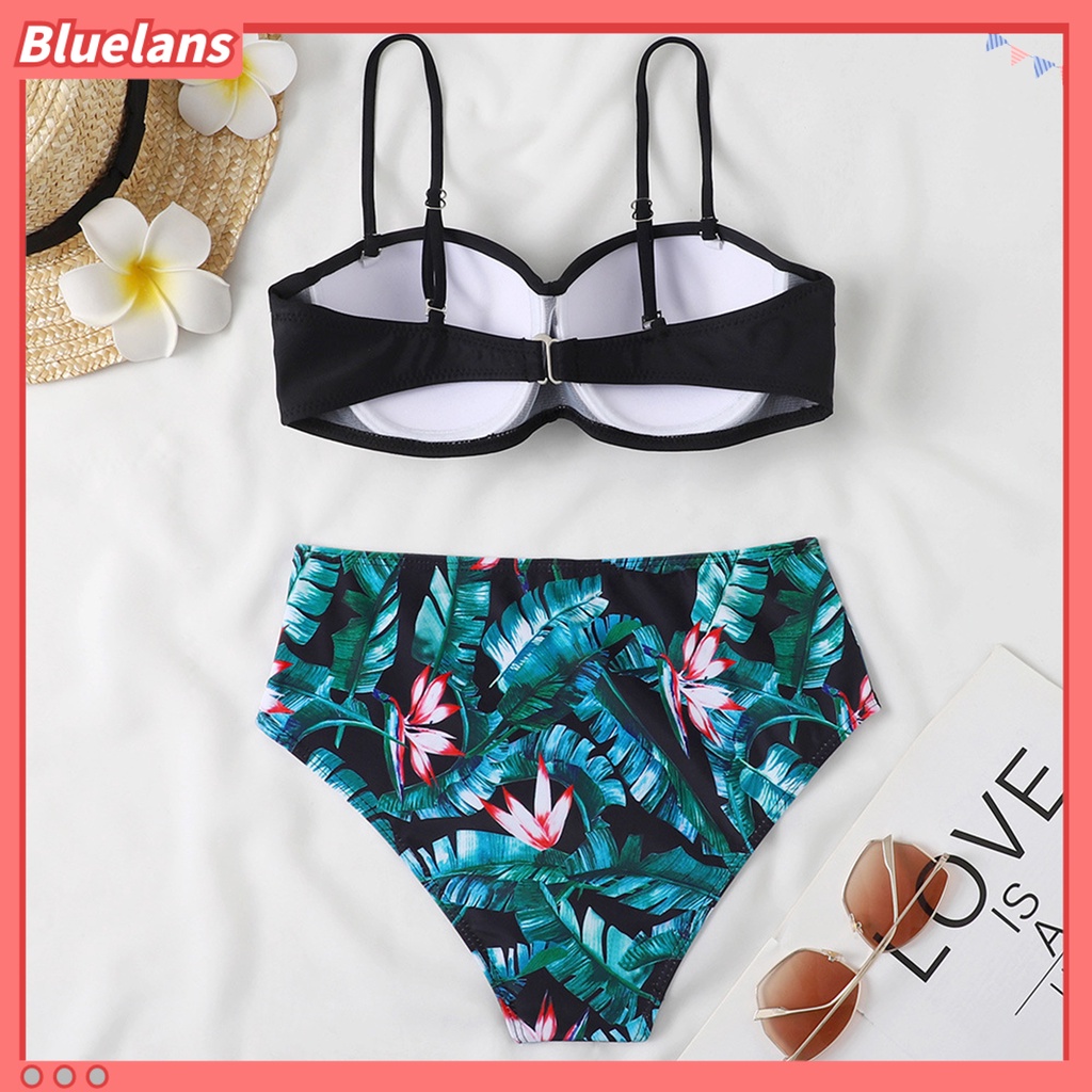 1 Bộ Bikini Hai Mảnh Họa Tiết Hoa Có Thể Điều Chỉnh Cho Nữ