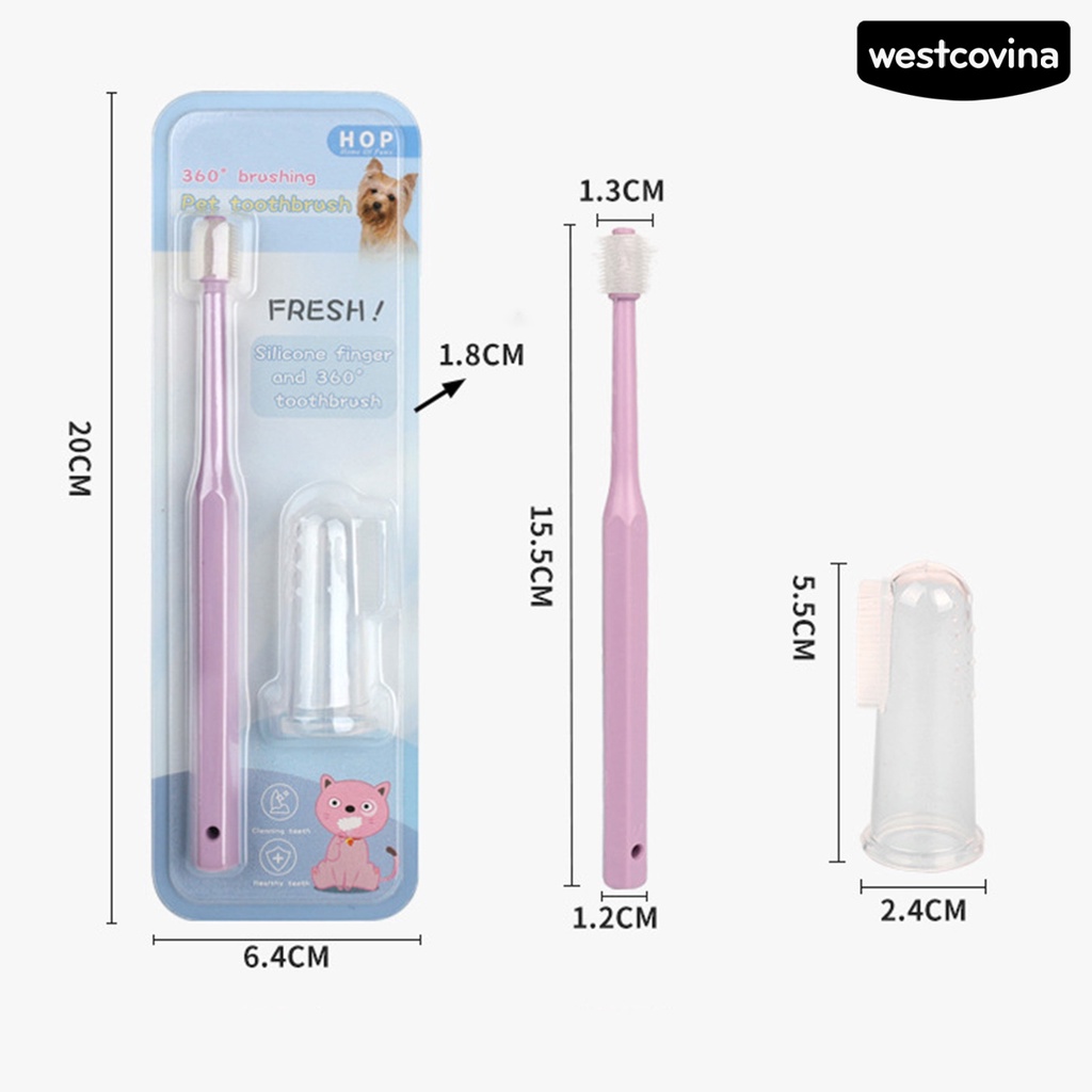 [COD]♞1 Bộ Bàn Chải Đánh Răng Lông Mềm Linh Hoạt Bằng Nhựa Đeo Ngón Tay Cho Cún Cưng