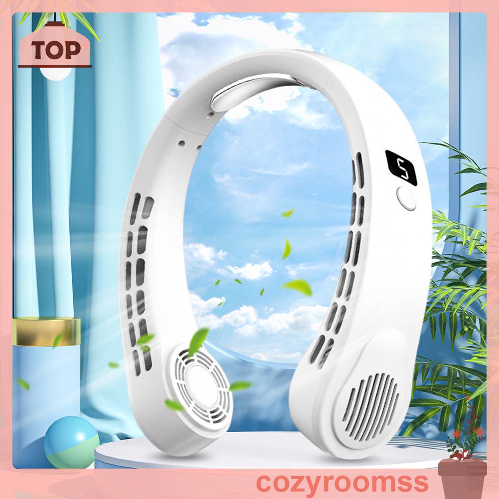 Quạt Làm Mát Đeo Cổ Nhanh Chóng Màn Hình Kỹ Thuật Số Di Động Cho Nam Và Nữ