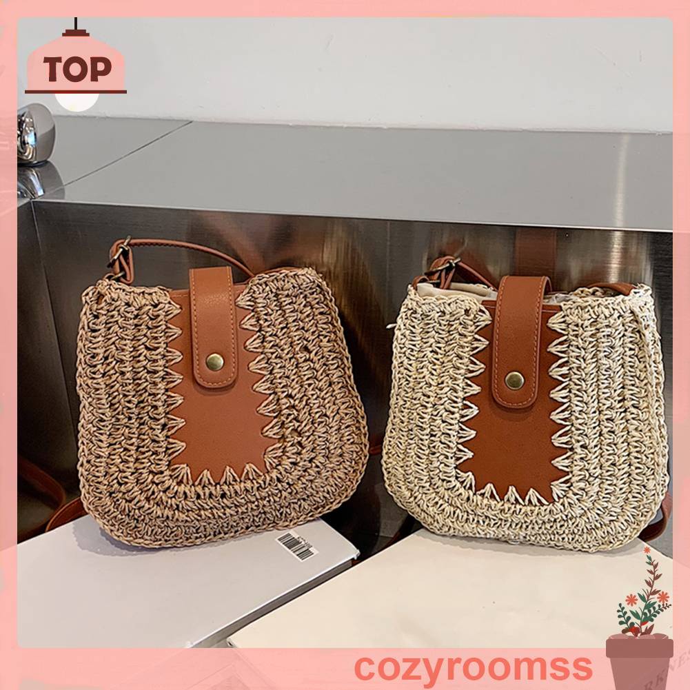 Túi cói Đan Lát Phong Cách Bohemian Nữ Tính