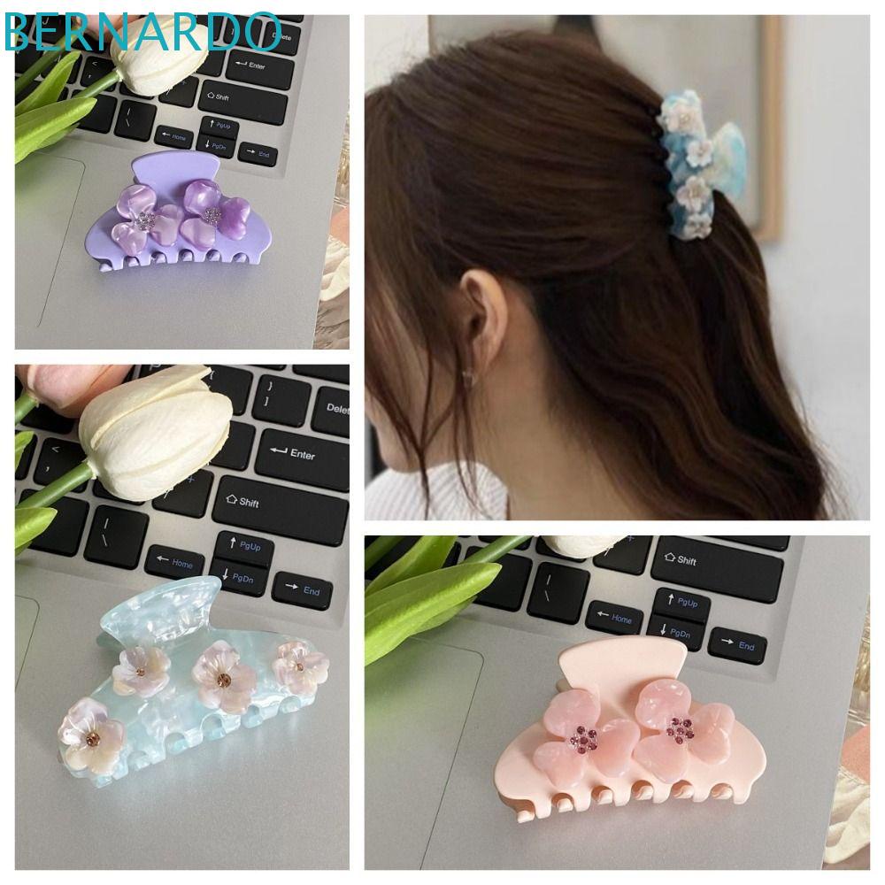 Kẹp Tóc Hình Cánh Hoa Đính Đá Axit Acetic Phong Cách Hàn Quốc Cho Nữ