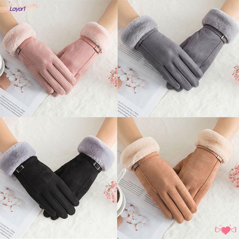 LAYOR1 Găng Tay Giả Lông Giữ Ấm Thời Trang